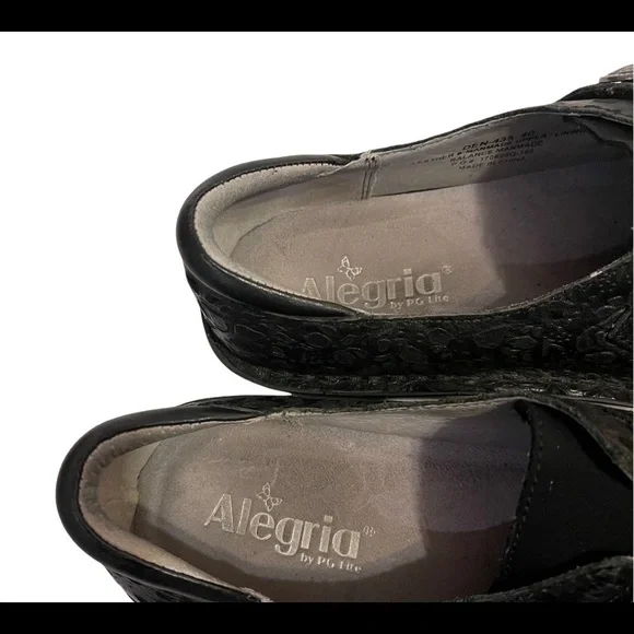 ALEGRIA Black Den-435 Leather Clogs Shoes - Picture 12 of 12